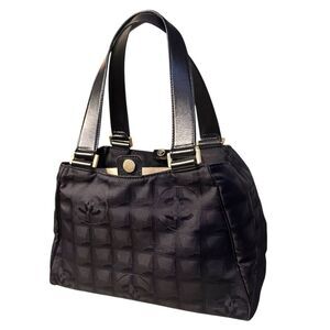 Chanel Travel Line Small Tote Bag Black Gold Hardware